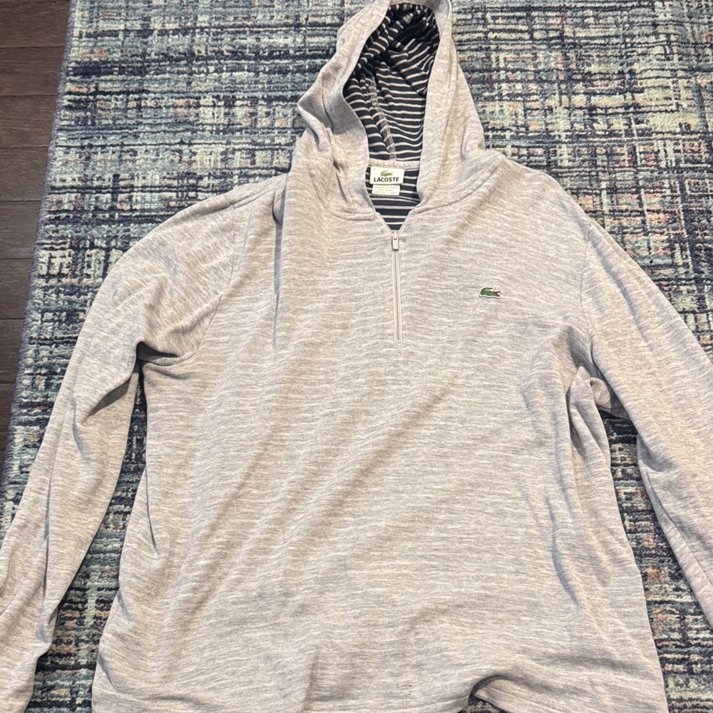 Lacoste Light Gray Hooded Pullover